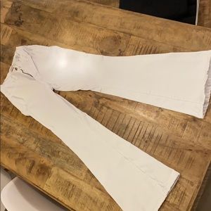 White flair jeans